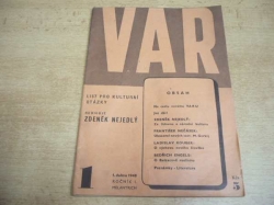 VAR. list pro kulturní otázky, Ročník I. číslo 1. (1948)