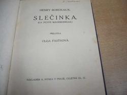 Henry Bordeaux - Slečinka (cca 1918)