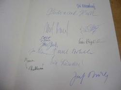 P. F. 1973 Semafor Praha. Originální podpisy/Podpisový arch (1973)