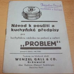 "PROBLEM" Návodk použití a kuchyňské předpisy (1936)