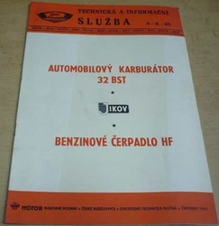 Automobilový karburátor 32 BST. Benzinové čerpadlo HF (1965)