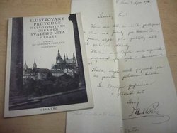 Antonín Podlaha - Ilustrovaný průvodce metropolitním chrámem Svatého Víta v Praze (1929) Podpis + dopis od autora !!!