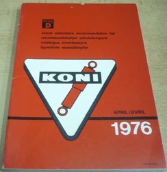 Shock absorbers recommendation list. KONI April/Avril (1976) čtyřjazyčná GB. NL. F. D.