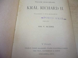 William Shakespeare - Král Richard II. Tragédie v pěti jednáních