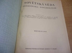 Sovětská věda. Pedadogika - Psychologie III. 1953 (1953)