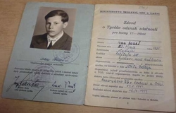 Záznam o Tyršově odznaku zdatnosti pro hochy 17 - 18leté (1949)