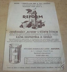 J. Bareš - Reform. Zavařovačky s věčným štítkem. Reklamní leták