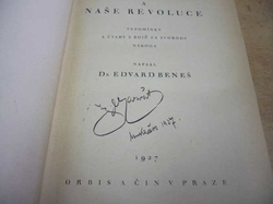 Edvard Beneš - Světová válka a naše revoluce II. díl. (1927)