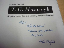 Albert Pražák - T. G. Masaryk (1938) Upravil: Ladislav Sutnar. PODPIS A. PRAŽÁKA !!!