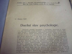 G. Stanley Hall - Dnešní stav psychologie (1926)