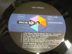LP TONY CHRISTIE - Las Vegas / I Did What I Did For Maria