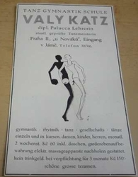 Starý reklamní leták - VALY KATZ. Tanz gymnastik schule